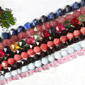 Wholesale Semi-Finished Products 6 8 10mm Crystal Diamond Cut Natural Stone Loose Bead for Diy Bracelet Necklace Accessories