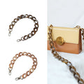 New Retro Amber Colors Acrylic Resin Plastic Purse Frame Strap Matte Chunk Crossbody Fish Bone Chains Handles Link for Bags