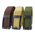 LQbelt Canvas Belt Iron Plastic Automatic Buckle Belts Not Ratchet Men's Belt Polyester Wholesale Factory