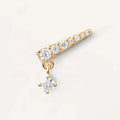 LOZRUNVE Fashion Dangling Gold Diamond Stud Earring Findings Sterling Silver 925
