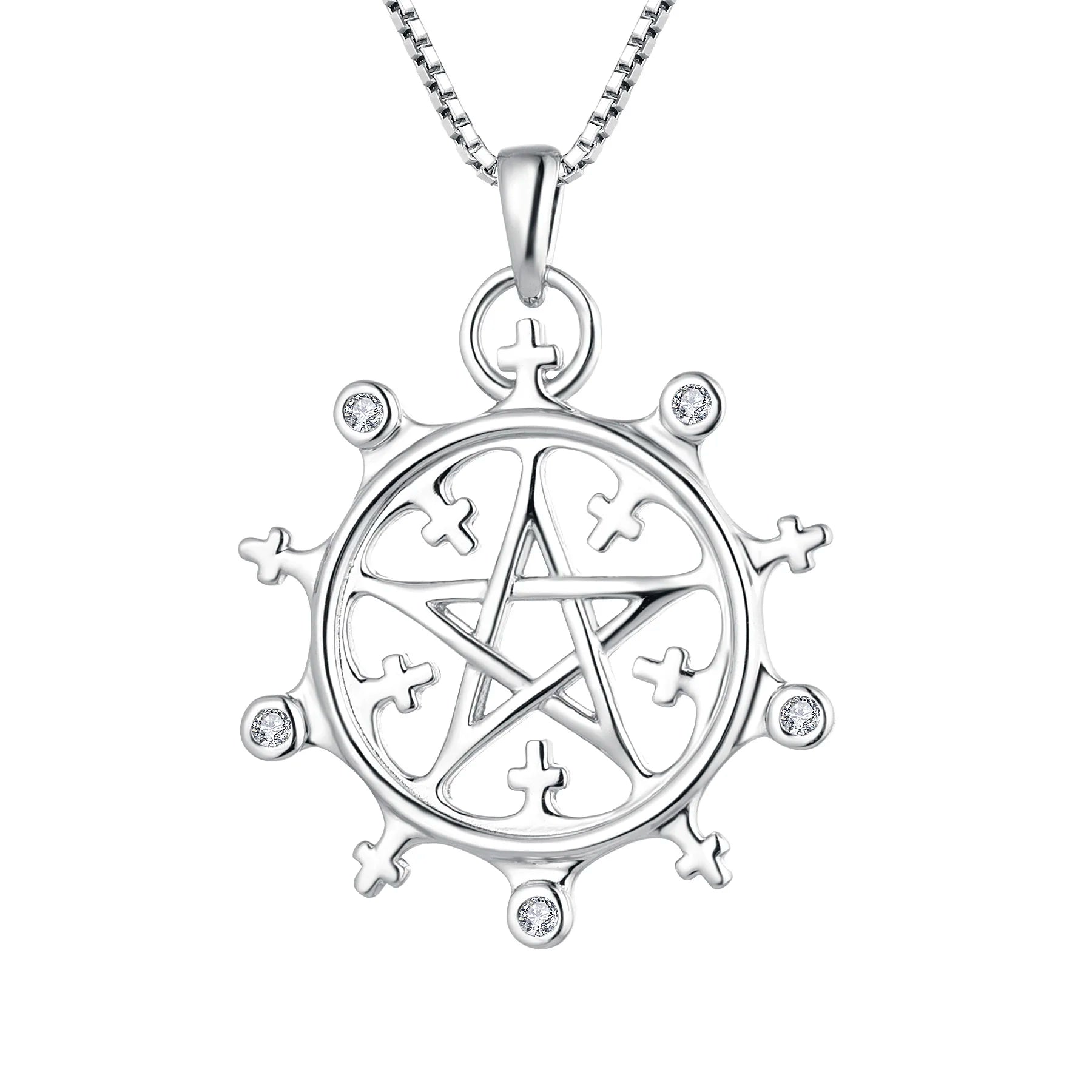 Fine Jewelry 925 Sterling Silver Hexagon Star Mexican Round Custom OEM Necklace for Women Men Kids