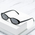 Wholesale UV400 Small Frame Sunglasses for Women Unisex Fashion Oval Frame Glasses in Black White Purple Silver Made PC Material