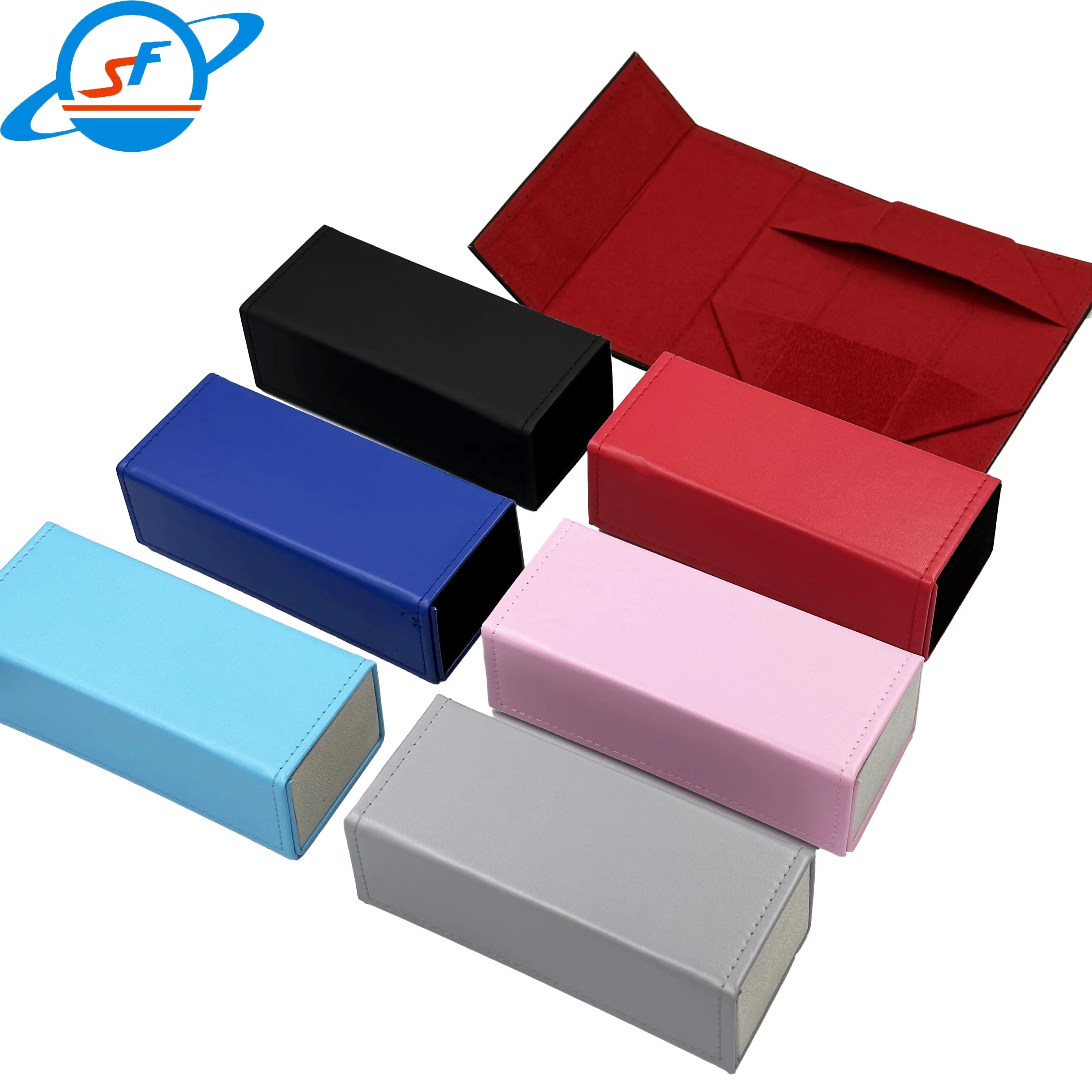 Blue Light Rectangular Glasses case with Leather Cover Glasses Packaging Luxury Leather case Sunglasses