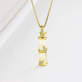 Luxury Gold Plated S925 Sterling Silver Bamboo Pendant Necklace Sparkling Cz Crystal S925 Silver Bamboo Necklace for Party