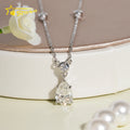 New Design Women Necklace 925 Sterling Silver 7x10mm 2ct Pear Cut Moissanite Pendant Necklace Trendy Festival Gifts