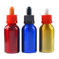 Wholesale 30ml 50ml 60ml Metal Green Red Essential Oil Silver  Aluminum Dropper Bottle with Childproof Lid
