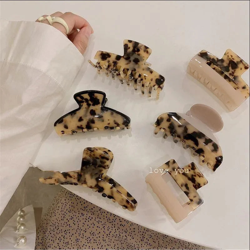 Fashion Tortoiseshell Color INS Wind Stitching Hairpin Double Colors Splicing Hair Claw