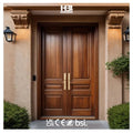 American Black Walnut Solid Wooden Double Front Door Swing Traditional Design Luxury Villa Entry Door Exterior