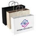 In Stock Paper Shopper With Gussets and Strong Paper Rope Handles Custom Logo Water Resistant Kraft Paper PPB009
