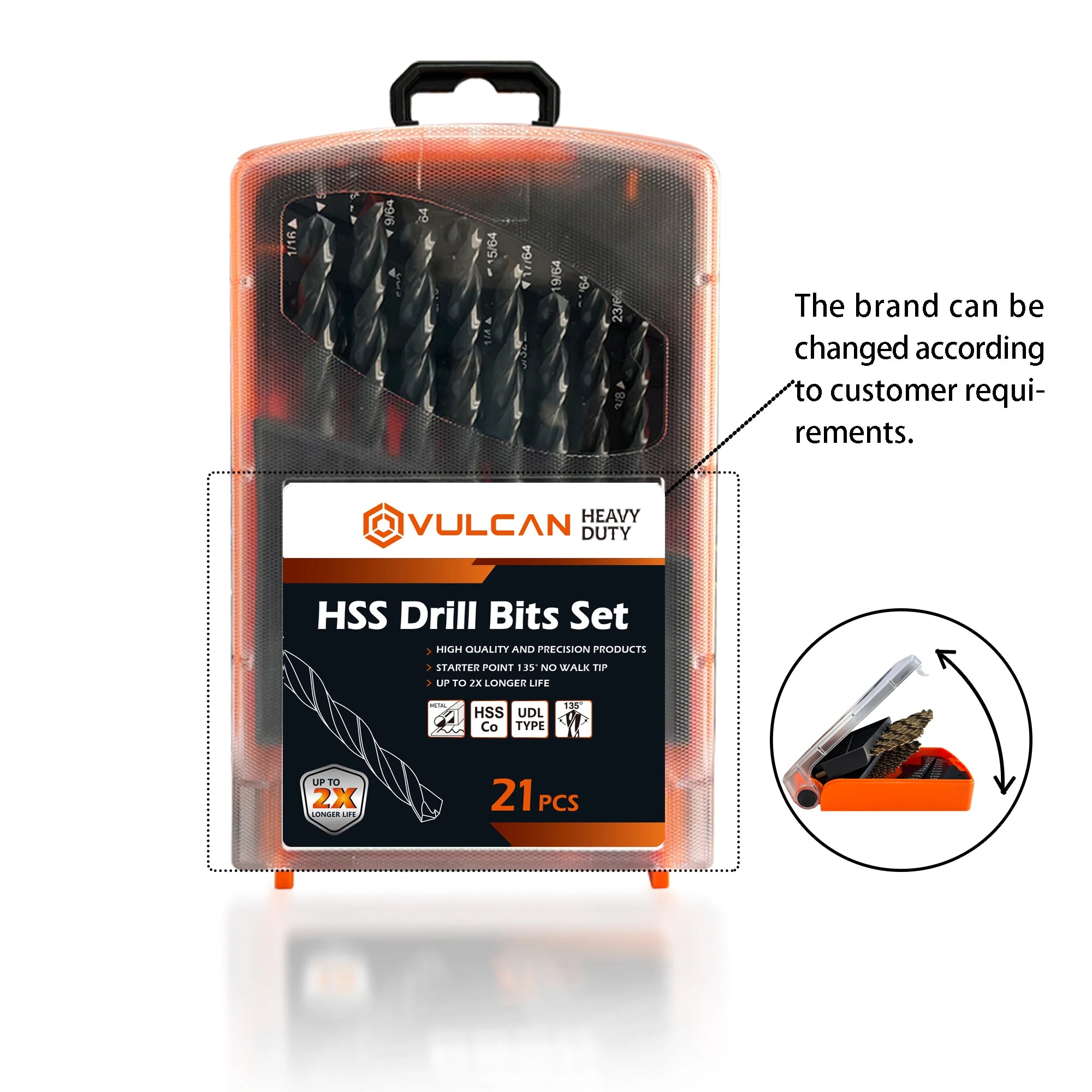 21-Piece M2 High Speed Steel Twist Drill Bit Set VA Type Black Oxide
