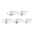Exquisite 925 Sterling Silver Adjustable Chain Zircon Women's Engagement Ring Jewelry Wholesale