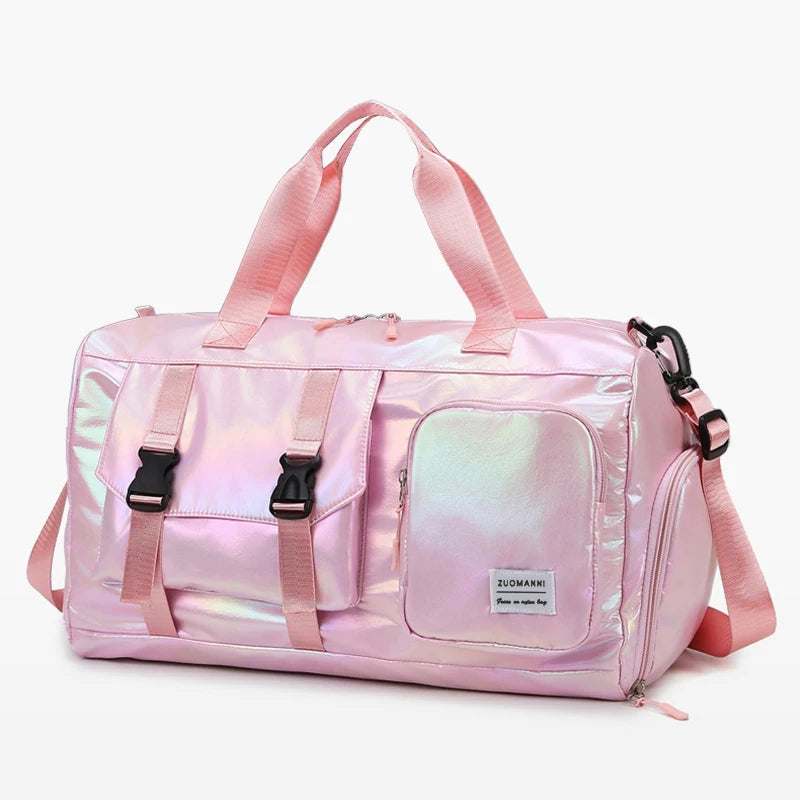 Custom Logo Portable Dry Wet Waterproof Gym Sport Travel Bag New Design Outdoor Camping Nylon Luggage Zipper Closure Colorful