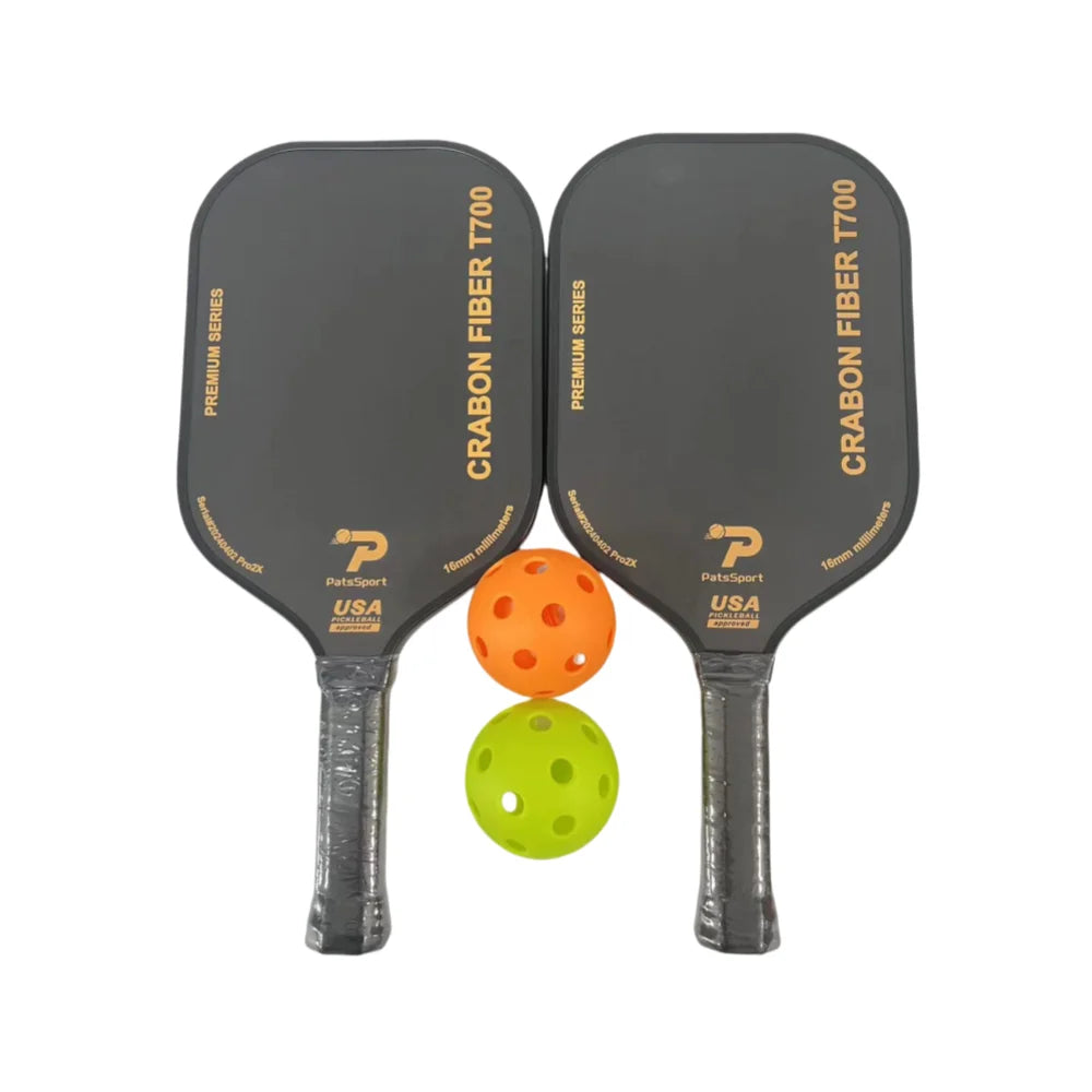 Professional Manufacture Premium T700 Carbon Fiber 16mm Thickness Cloth Texture Surface TPU Edge Guard Pickleball Paddle Rackets