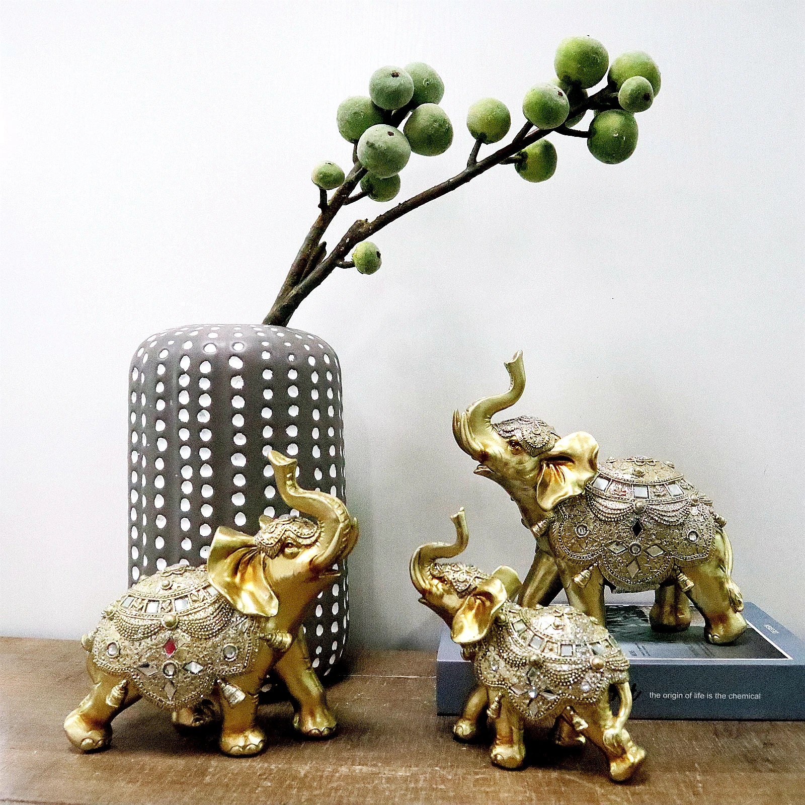 Artificial Lucky Resin Figurine Figurine Decoration Resin Craft Elephant Statues for Home Decor