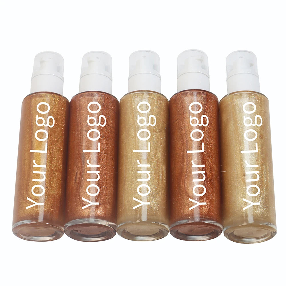 Bulk Cosmetics Makeup Cruelty Free Face Vegan Private Label Liquid Highlighter Body Shimmer Contour Bronzer Oil