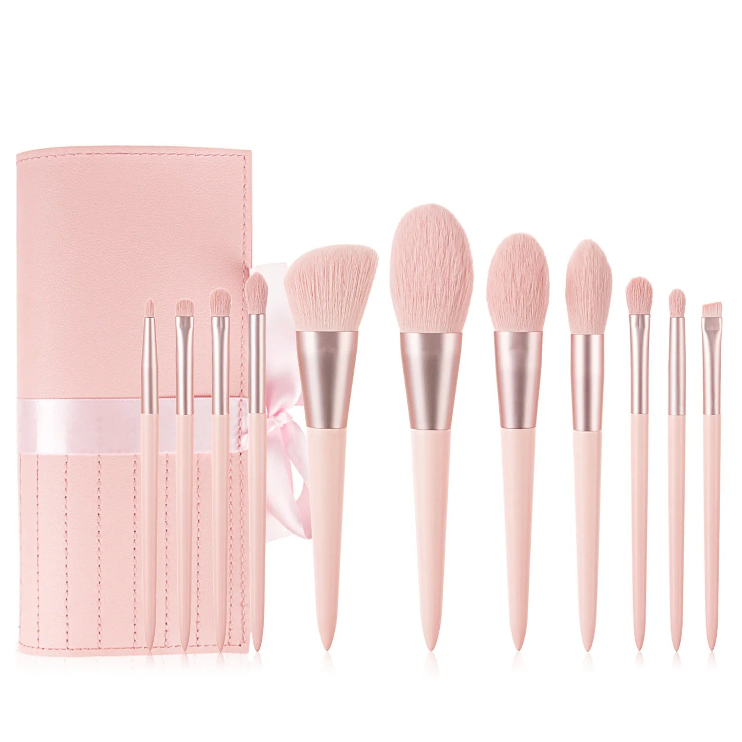 11-Piece Synthetic Hair Wood Handle Blush Powder Foundation Concealer Makeup Brush Set-Private Label for Face