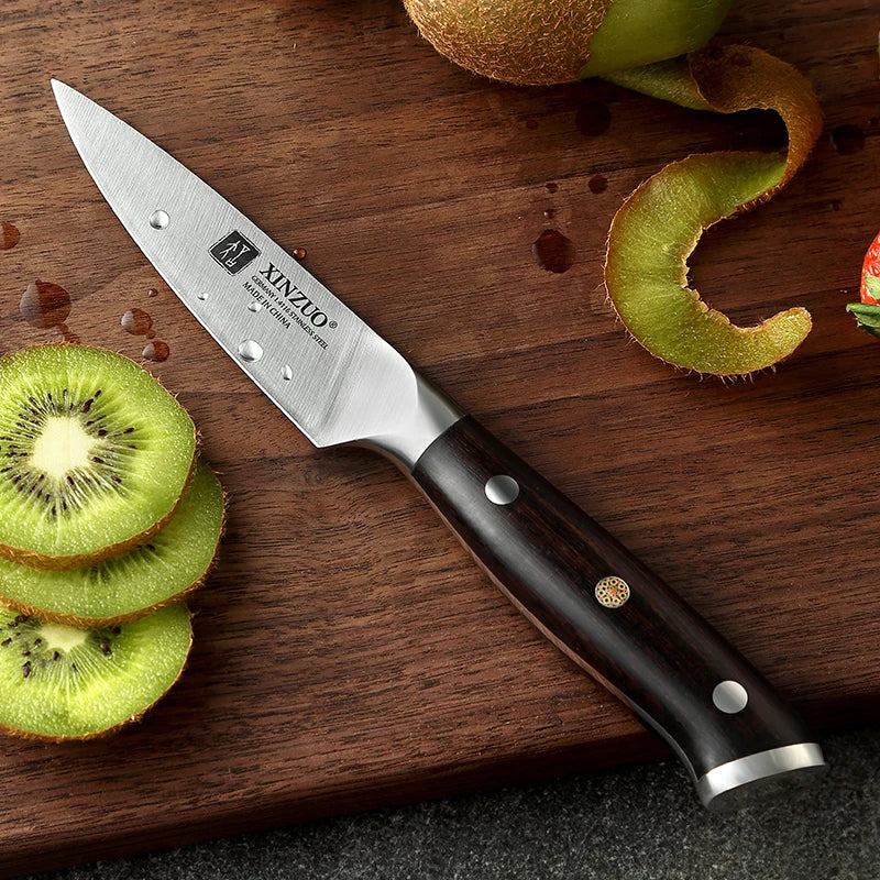 XINZUO Full Tang 3.5 Inch Professional Kitchen Fruit Paring Knife German Stainless Steel Customized logo