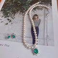 Ocean Tears White Treasure Set 7-8MM AAA Grade Platinum Plated Potato Shape Flawless Natural Freshwater Pearl Necklace Jewelry