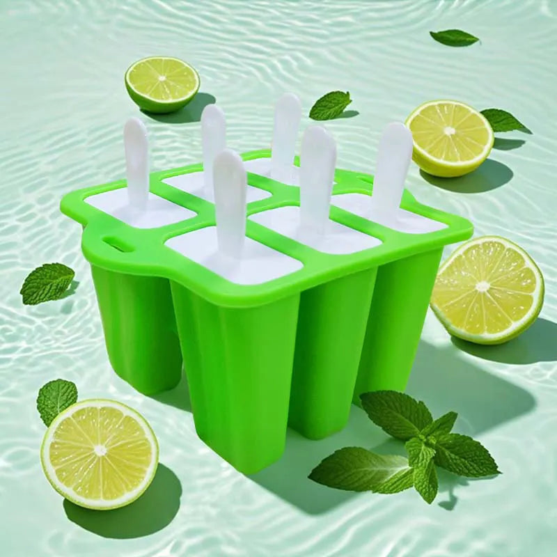 BPA Free Reusable Popsicle Molds Sets 6 Ice Pop Makers Dishwasher Safe Durable DIY Lolly Pop Ice Cream Mold