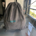 Large Grey Velvet Packaging Bag Soft Velvet Drawstring Pouch