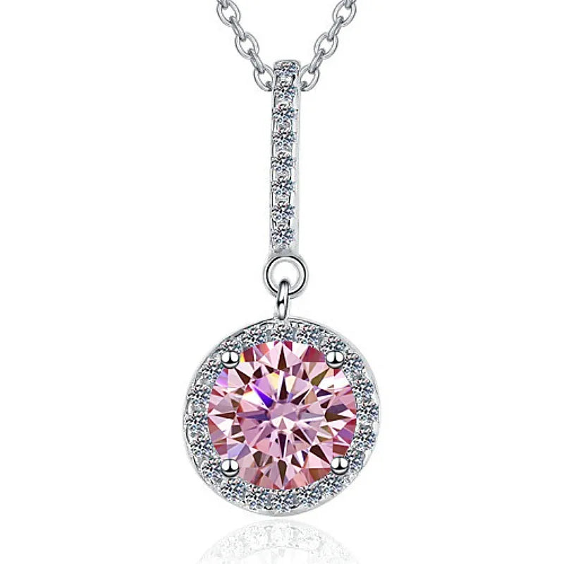S925 Sterling Silver Classic Elegant Moissanite Necklace with Zircon Advanced Temperament for Weddings Parties Engagements