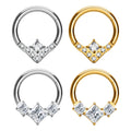 Wholesale ASTM F136 Titanium CZ Paved Hinged Segment Hoop Rings Clicker Nose Rings Ear Tragus Helix Lobe Piercing Body Jewelry