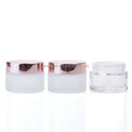 RTS Cosmetic Packaging 50 g 50g 50 Gr Gram Skincare Body Scrub Lotion Butter Face Cream Frosted clear Glass Jar pink Gold Lid