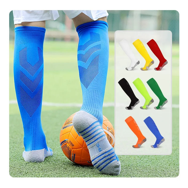 LINGTU Professional Football Socks High Elastic Towel Bottom Anti Slip Soccer Socks Terry Cloth Football Socks for Kids