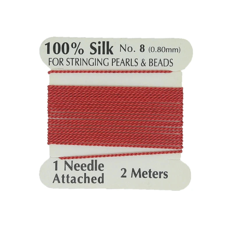Hobbyworker Wholesale 8# Multicolor 100% Natural Red Silk Cord for DIY Jewelry Making