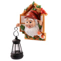 Solar-Lit Resin Window Gnome Statue Hand-painted Bird & Mushroom Artistic Design Garden Decorative Outdoor Figurines