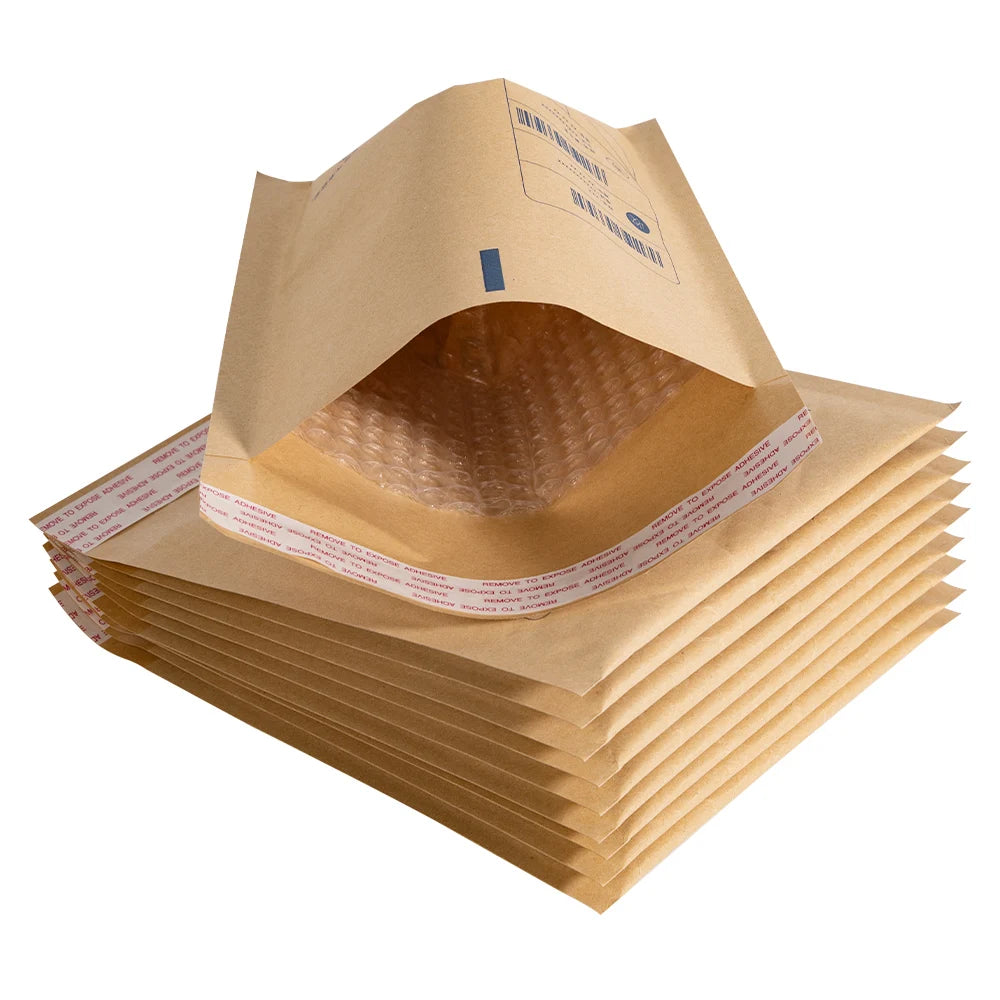 100GSM Red Printing Envelope Padded Envelope Plastic Self Adhesive Bubble Kraft Paper Mailer for Apparel Kraft Bubble Mailer