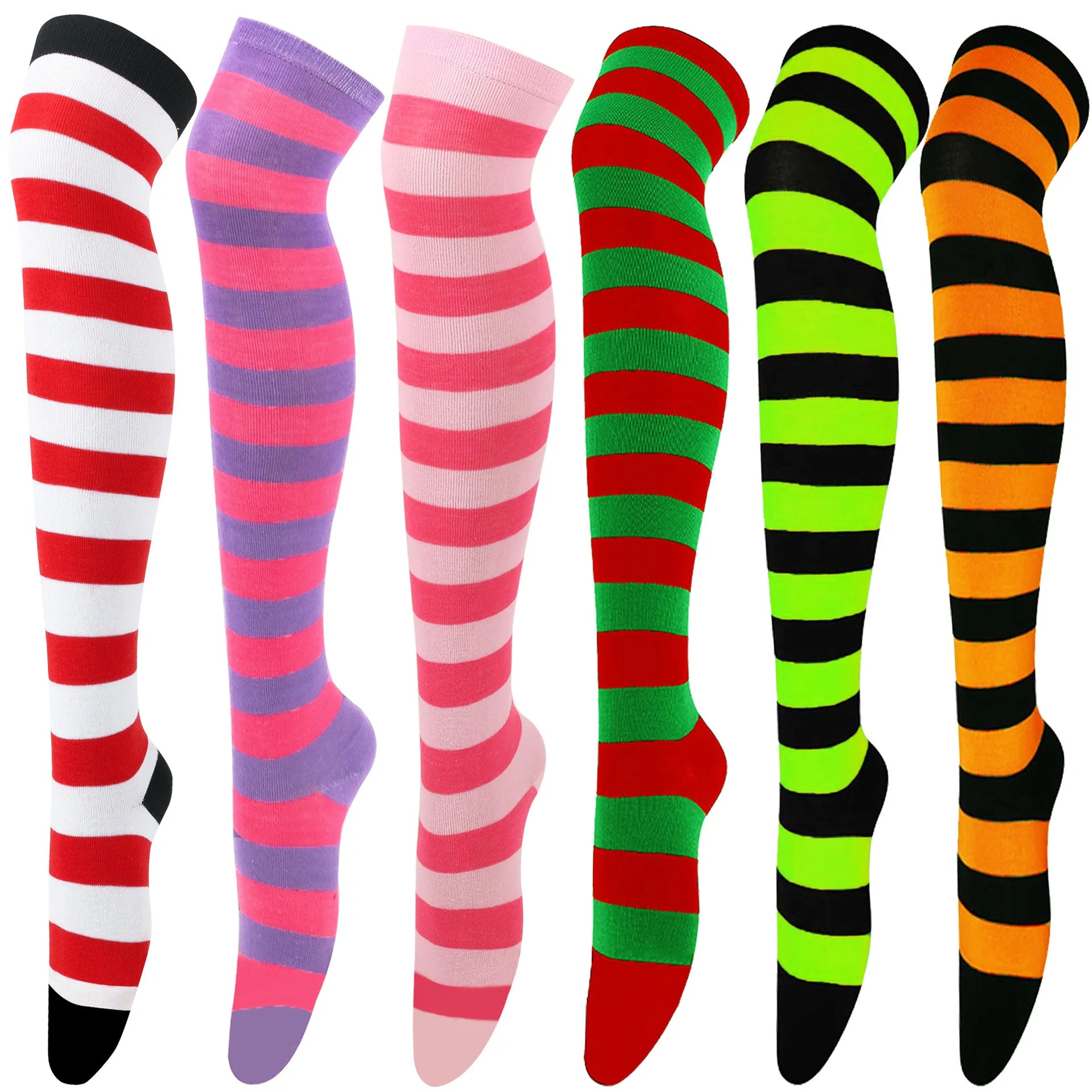 European and American Stockings Women's Japanese Striped Over Knee  Thigh Socks COSPLAY Anime Women's Socks Christmas Socks