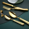 High-end Gold Plated Stainless Steel 18/10 Vintage Cutlery Set for Back School SLD Brand Customizable Logo Home Restaurant Use