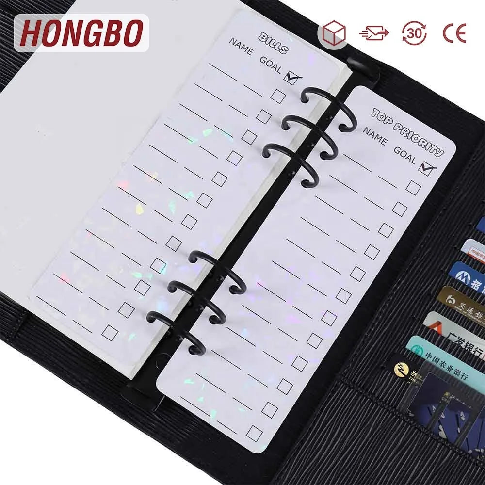 Hongbo Best Selling Waterproof Holographic A5 Paper Card Dashboard of Top Priority & Bills for Budget Binder As Loose Insert