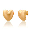 Milskye Charming Jewelry for Girls 18k Gold Plated Brass Curved High Polish Heart Stud Earrings