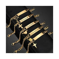 Custom Stainless Steel DIY Bend Bar Bracelet Butterfly Wing Heart Cross Charms Logo Engraved Bracelet