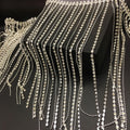 SINRONG 18cm Sew-On Technique Shining Rhinestones Chain Trim Flatback Fringe Cup for Shoes Garments Bags Motif Decorative Glass