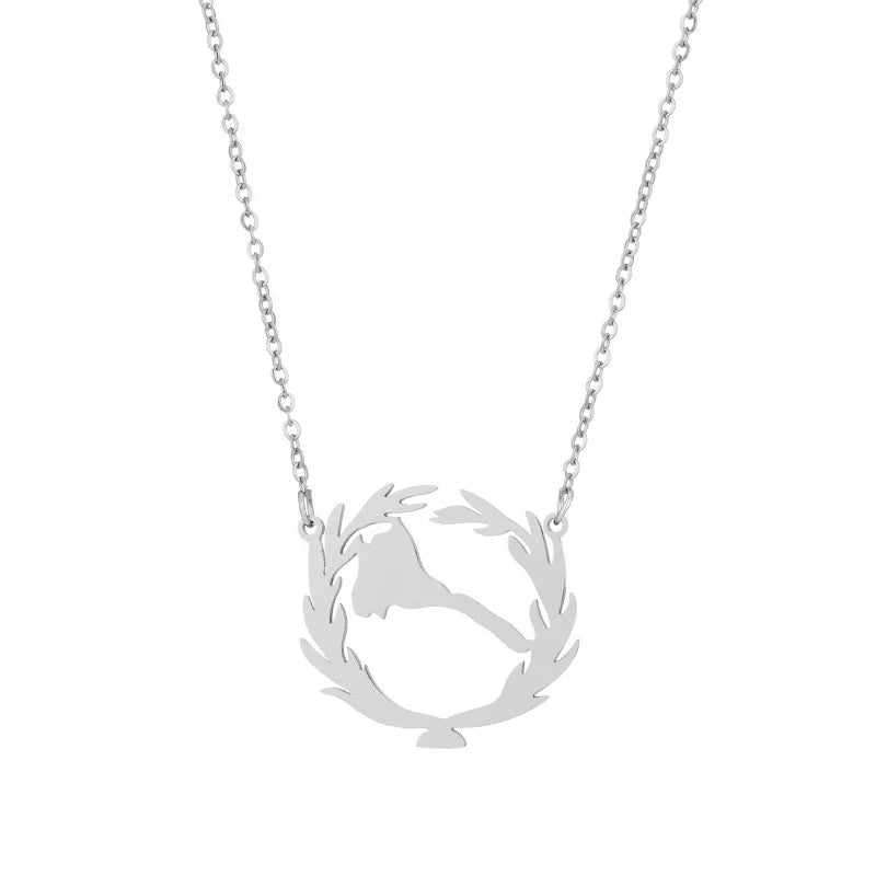 BINSHUO Custom Wholesale Stainless Steel African Map Necklaces Jewelry 18K Gold Plating Eritrea Map Pendant Necklaces  for Women