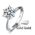 Abiding Large 6 Prong 9MM 3 Carat Moissanite Diamond 2.64g Solid 10K Yellow Rose White Gold Ring for Ladies