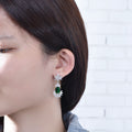 Trendy Women's 925 Sterling Silver Drop Earrings Platinum Zircon Studded with Gold Plate Fine Silver Wedding Jewelry