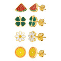 Fashion Personalized Jewelry Flower Fruit Earrings Cute Custom Stud Enamel Earrings