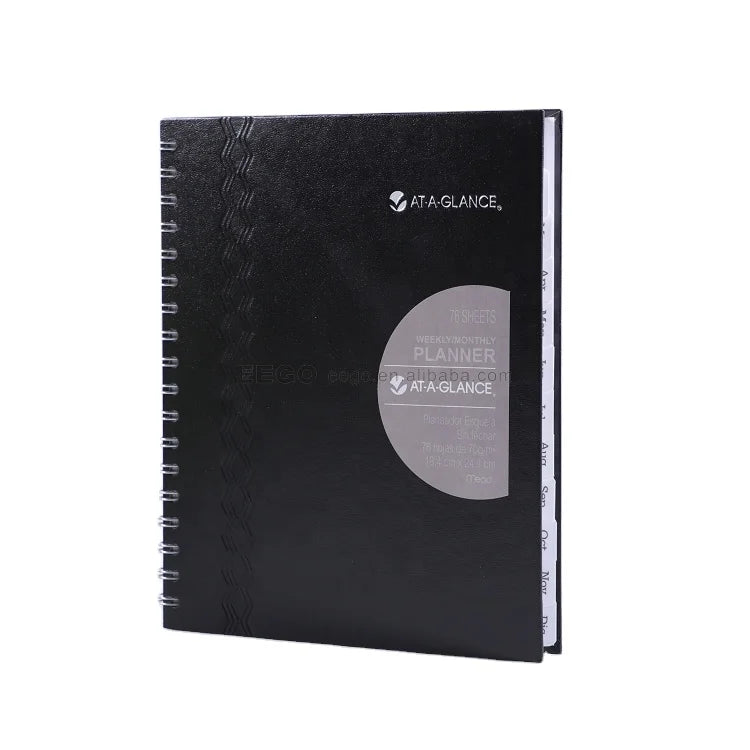 A5 Custom Spiral Daily Task Notebook 100 Sheets Ruled Blue Purple Personalized Paper Hardcover Bound