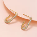 European and American Geometric Artistic Sense Half Ring Earrings Brass Ear Studs Creative Fashion Simple Earrings