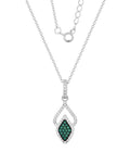 QX Custom OEM Vintage Luxury 925 Sterling Silver Rhomboid Pendant Fine Jewelry Zircon Women Necklaces