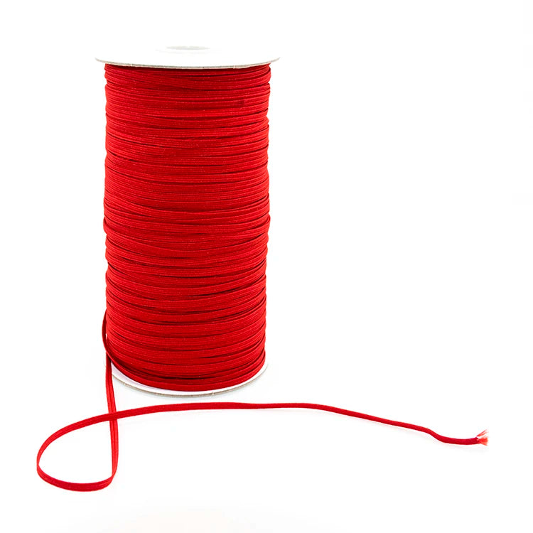 Low Price Free Sample Red Yellow Green Purple Blue in Stock 1/8' Braided Elastic Band 3mm Elastic Cord for Garment Shoes Bags