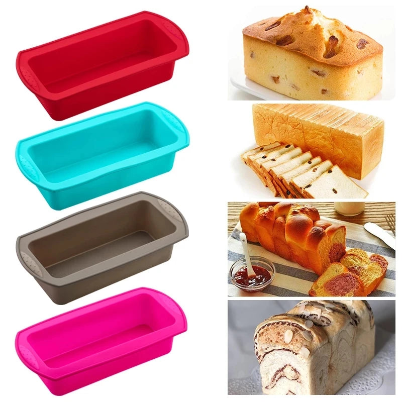 Long Homemade Silicone Cake Tray and Toast Pan Rectangle Non-Stick Baking Mold for Loaf Bread Oven Baking Dishes & Pans