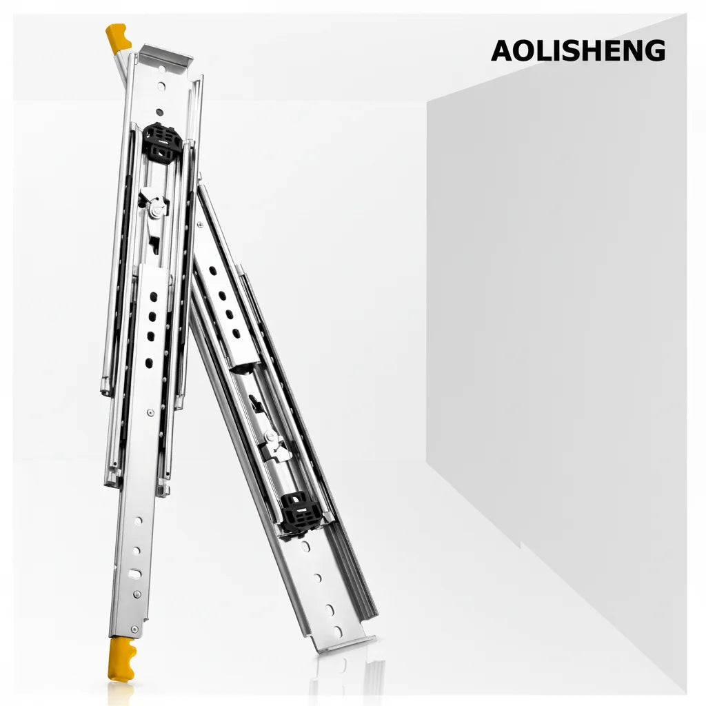 AOLISHENG Locking Heavy Duty Drawer Slides Ball Bearing Full Extension Furniture Fittings 500 lb Load Industrial Kitchen Dining