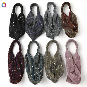 Qiyue Stretchy Bandanas Headwear Headband Head Wide Wrap