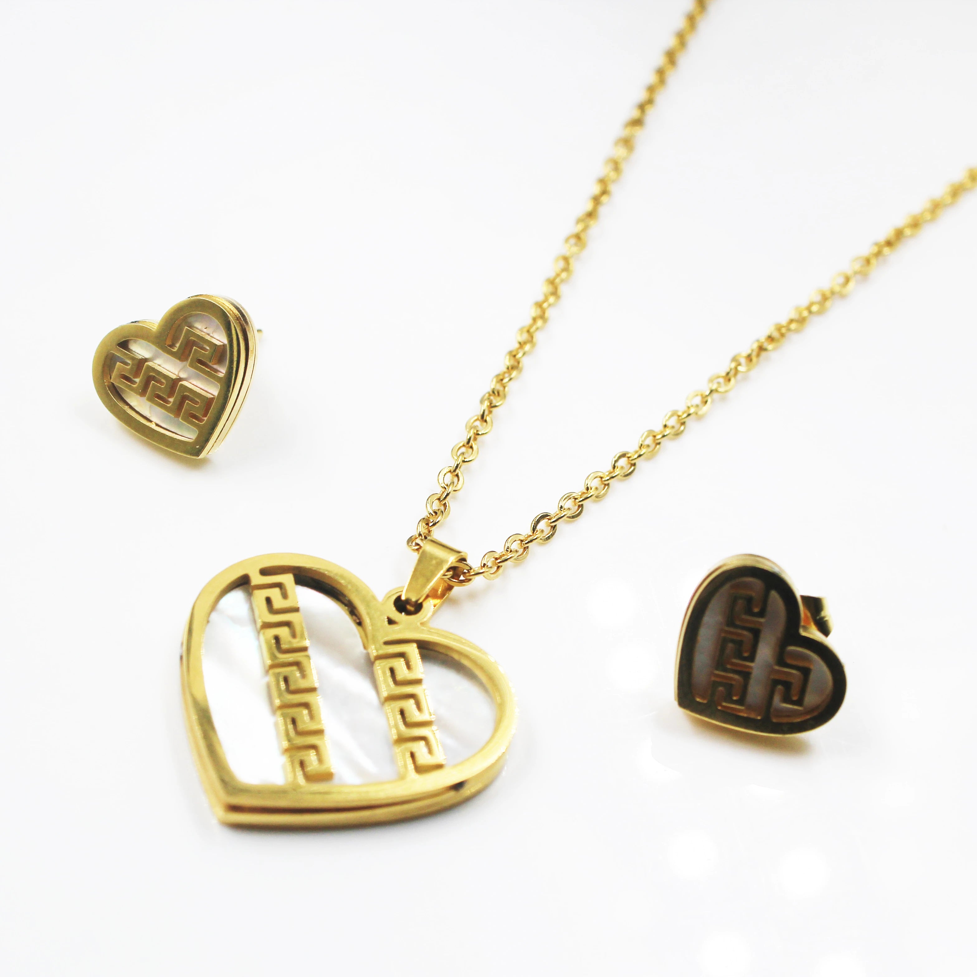 BMZ 2025 New Arrival 4 Pis Together Factory Price Stainless Shell Heart Set Jewelry