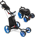 HOWTRUE Hot Sale Customizable Four-wheel Golf Cart Aluminum Alloy Material Multi-function Folding Color Optional With Hand Brake